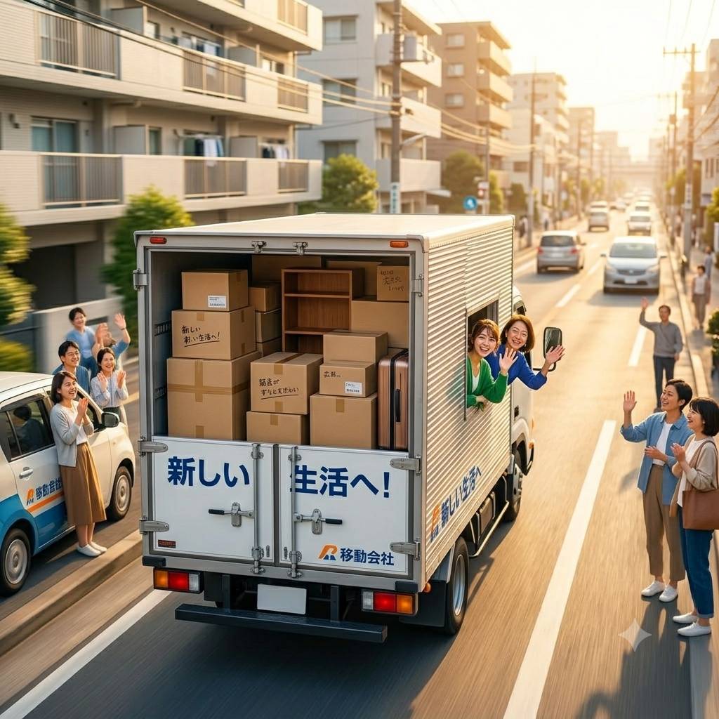 新しい住まいで笑顔で準備を進めるやさしい雰囲気の写真